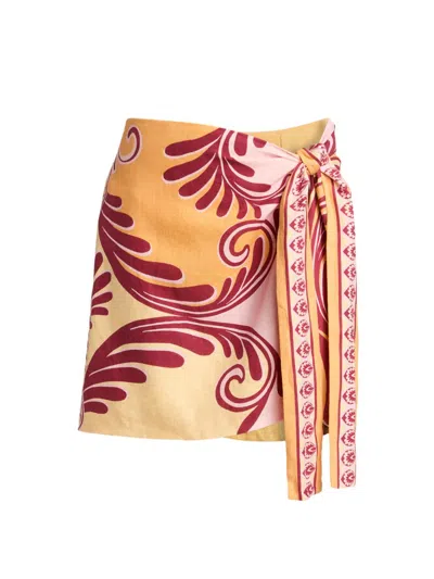Farm Rio Women's Arabesc Cover-up Miniskirt In Yellow