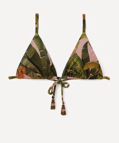 Farm Rio Women's Banana Leaves Bikini Tie Side Top