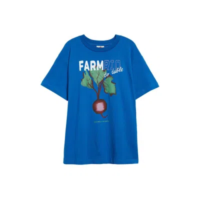 Farm Rio Women's Beet Farm To Table Cotton Graphic T-shirt In Blue