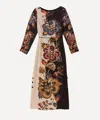 Farm Rio Women's Black And White Maxi Floral Midi Dress