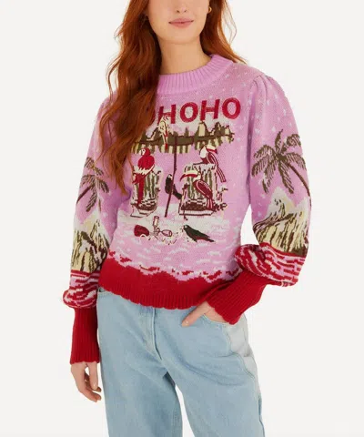 Farm Rio Women's Black Artichoke Heart Richelieu Trousers In Multi