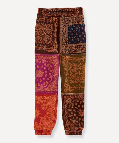 Farm Rio Women's Black Bandana Dream Scarf Sweatpants In Multi