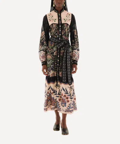 Farm Rio Women's Black Marvelous Garden Maxi Dress In Multi