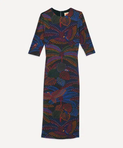 Farm Rio Women's Black Midnight Island Short-sleeve Midi-dress