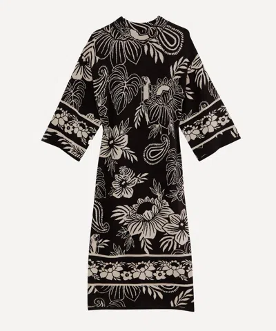 Farm Rio Women's Black Paisley Bloom Knit Dress In Multi