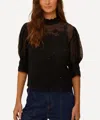Farm Rio Beaded Floral-embroidered Top