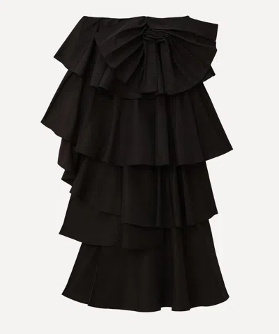 Farm Rio Women's Black Tiered Bow Detail Maxi-skirt
