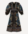 Farm Rio Blossom Tapestry Floral-print Button-front Midi Dress