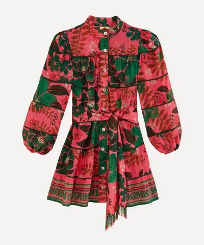 Farm Rio Women's Blush Floral Yard Mini-dress