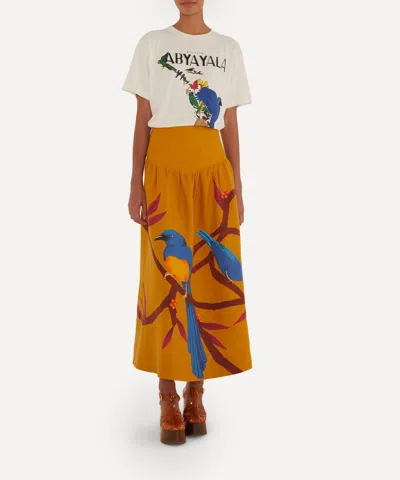 Farm Rio Women's Brown Maxi Skirt