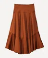Farm Rio Women's Caramel Ruffled Maxi-skirt In Brown