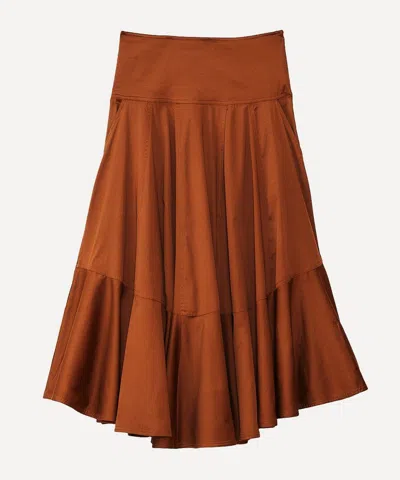 Farm Rio Women's Caramel Ruffled Maxi-skirt In Brown