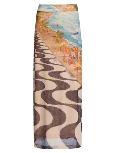 Farm Rio Women's Copacabana Beach Printed Maxi Skirt In Multi