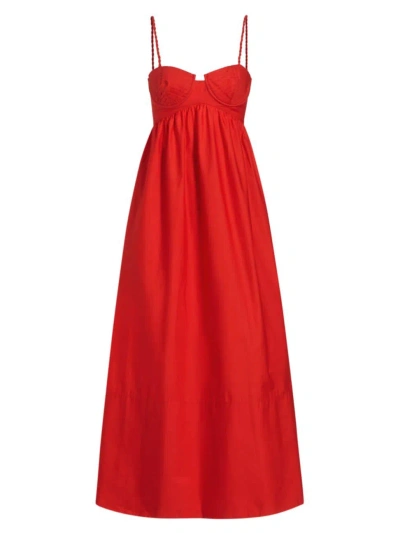 Farm Rio Women's Cotton Maxi Dress In Red
