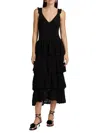 Farm Rio Women's Crochet Sleeveless Midi-dress In Black