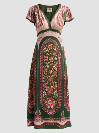 Farm Rio Daniela Floral-print V-neck Midi Dress In Multi