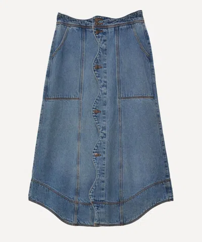 Farm Rio Women's Denim Wave Skirt