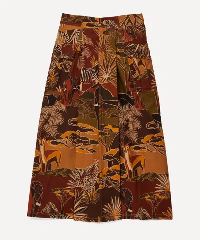 Farm Rio Women's Elephants Green Skirt