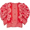 Farm Rio Flora Tapestry Blouse In Multi