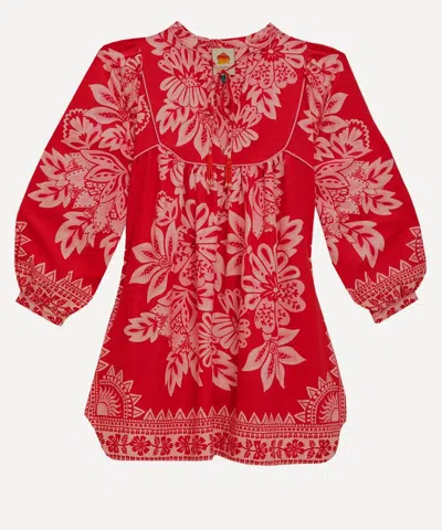 Farm Rio Women's Flora Tapestry Tapestry Red Mini-dress