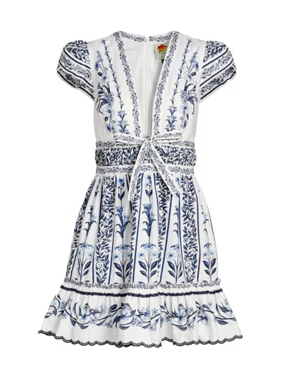 Farm Rio Women's Flowers Arch Ruffled A-line Minidress In Multi