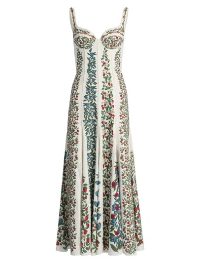 Farm Rio Off-white Fruit Beauty Lenzing Ecovero Euroflax Maxi Dress In Multi