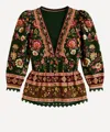 Farm Rio Women's Green Flowering Garden Tree Blouse In Green