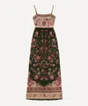 Farm Rio Green Flowering Garden Tree Sleveeless Midi Dress In Multi