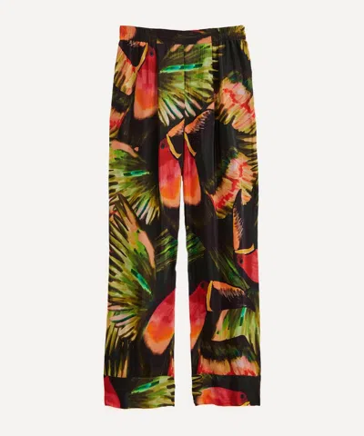 Farm Rio Women's Green Painted Toucans Trousers