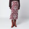 Farm Rio Embroidered Midi Skirt With Scalloped Hem In Multi