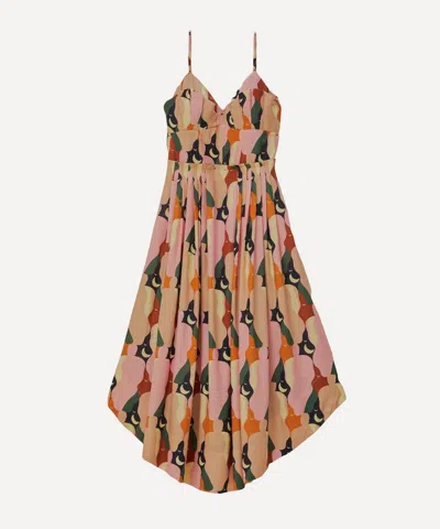 Farm Rio Women's Kiss Multicolour Sleeveless Midi-dress