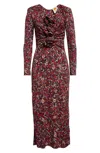 Farm Rio Purple Chelsea Garden Flowers Knot Maxi Dress In Multi