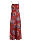 Farm Rio Luang Sleeveless Midi Dress In Red
