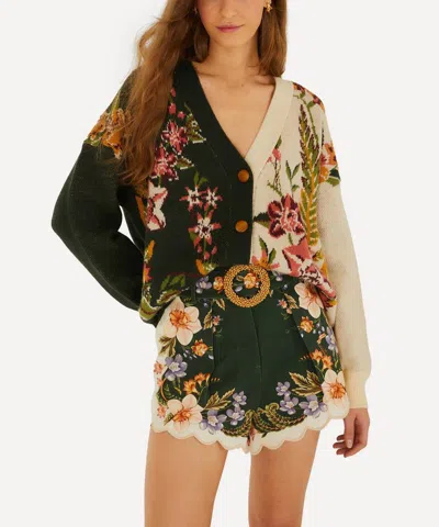 Farm Rio Women's Mixed Nature Knit Cardigan In Multi