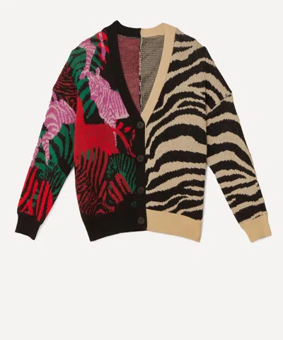 Farm Rio Women's Mixed Zebra Prints Knit Cardigan