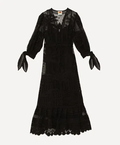 Farm Rio Women's Morada Boa Guipure Maxi Dress