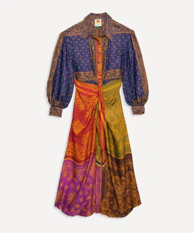 Farm Rio Women's Multicolour Bandana Dream Shirtdress