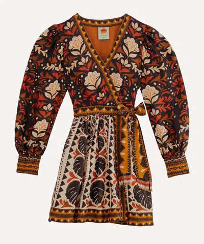 Farm Rio Women's Multicolour Tapestry Garden V-neck Mini-dress