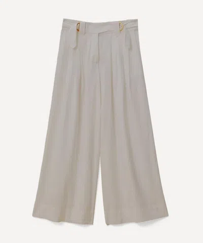 Farm Rio Women's Off-white Linen Low Waist Trousers In Neutral