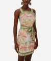 Farm Rio Palm Dress Off-white Sleeveless Angled Mini Dress In Multi
