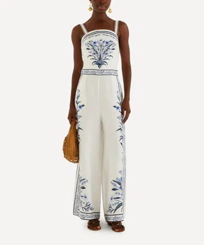Farm Rio Women's Off-white Flowers Arch Maxi Jumpsuit