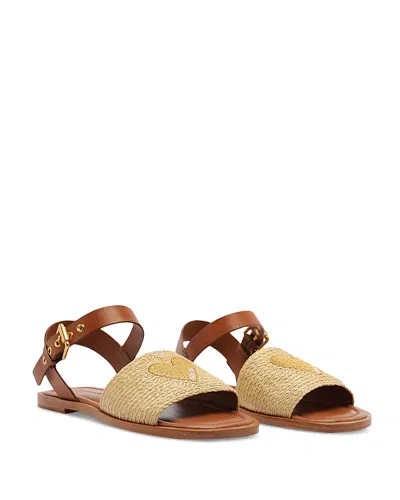 Farm Rio Women's Raffia Flats Sandals In Brown