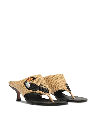 Farm Rio Women's Raffia Icons Kitten Heel Sandals In Multi