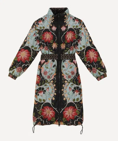 Farm Rio Floral-swan Print Belted Coat In Multi