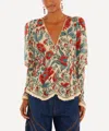 Farm Rio Women's Sand Francesca Long-sleeve Blouse In Multi