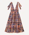 Farm Rio Seashell Tapestry Cotton Midi Dress In Pink