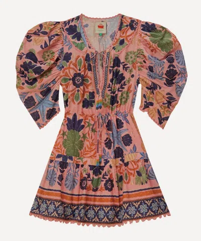 Farm Rio Women's Seashell Tapestry Pink Mini-dress