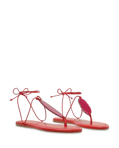 Farm Rio Women's Stone Flat Sandals In Red