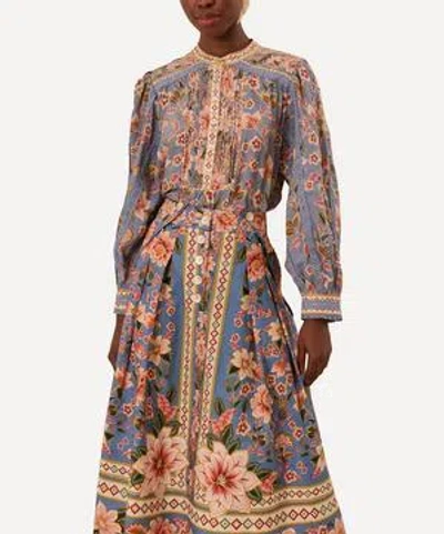 FARM RIO FARM RIO WOMEN'S SUPERBLOOM TAPESTRY BUTTONED MAXI SKIRT