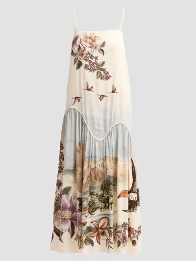 Farm Rio Toile De Rio Printed Voile Maxi Dress In Multi